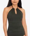 Ralph Lauren High Neck Halterkini Top In Green