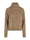 Ralph Lauren High Neck Sweater In Gold