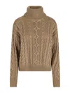 Ralph Lauren High Neck Sweater In Gold