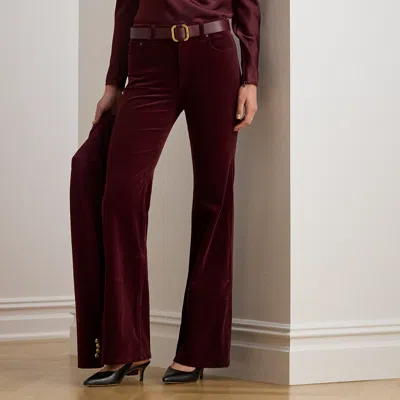 Ralph Lauren High-rise Corduroy Flare Pant In Burgundy