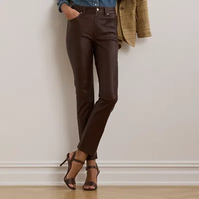 Ralph Lauren High-rise Lambskin Straight Ankle Pant
