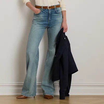 Ralph Lauren High-rise Straight Wide-leg Jean In Blue