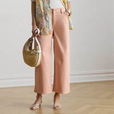 Ralph Lauren High-rise Wide-leg Cropped Jean In Pink Rhodonite