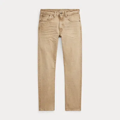 Ralph Lauren High Slim Tan Jean In Tan Wash In Brown