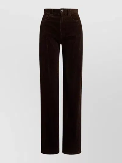 Ralph Lauren High Waist Corduroy Five Pocket Trousers In Brown