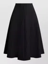 Ralph Lauren High Waist Midi Pleated Skirt In Black