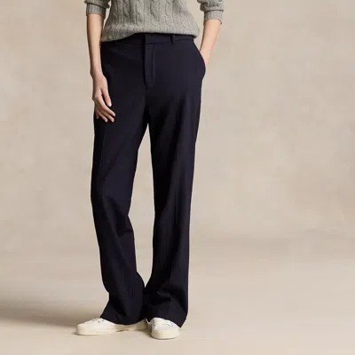 Ralph Lauren High-rise Relaxed Straight Pant In Navy In Blue