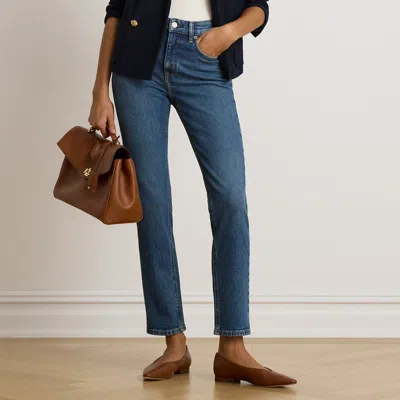 Ralph Lauren High-rise Slim Straight Jean In Atlantic Blue Wash
