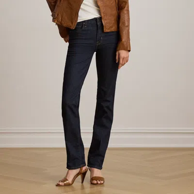 Ralph Lauren High-rise Slim Straight Jean In Rinse Wash In Blue