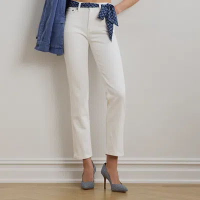 Ralph Lauren High-rise Straight Ankle Jean In White Wash