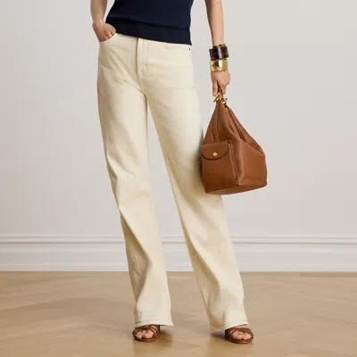 Ralph Lauren High-rise Straight Jean In Cream Wash In Neutral