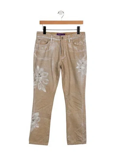 Pre-owned Ralph Lauren High-rise Straight Leg Jeans In Neutral