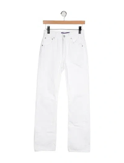 Pre-owned Ralph Lauren High-rise Straight Leg Jeans In White