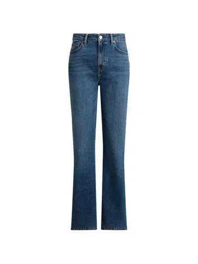 Ralph Lauren High-rise Straight Wide-leg Jean In Maxen Wash In Multi
