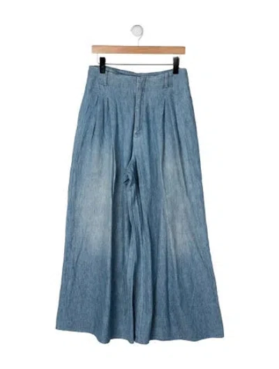 Pre-owned Ralph Lauren High-rise Wide Leg Jeans In Blue
