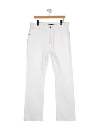 Pre-owned Ralph Lauren High-rise Wide Leg Jeans In White