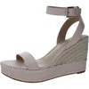 Ralph Lauren Hilarie Womens Leather Wedge Slingback Sandals In Pink