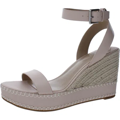 Ralph Lauren Hilarie Womens Leather Wedge Slingback Sandals In Pink
