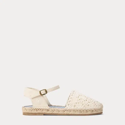 Ralph Lauren Kids' Holbrook Crocheted Cotton Espadrille In Cream In White