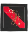 Ralph Lauren Holiday Equestrian Square Scarf In Red
