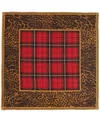 Ralph Lauren Holiday Plaid Animal Print Scarf In Red