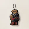 Ralph Lauren Holiday Polo Bear Ornament In Brown