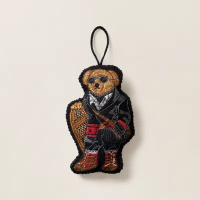 Ralph Lauren Holiday Polo Bear Ornament In Brown