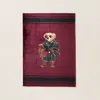 Ralph Lauren Holiday Polo Bear Throw Blanket In Red