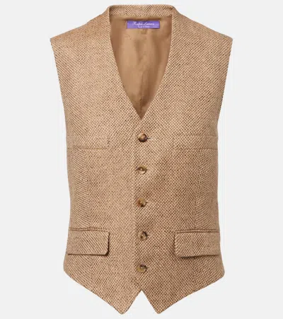 Ralph Lauren Holland Linen Tweed Vest In Neutral