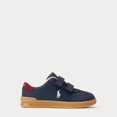 Ralph Lauren Kids' Hollis Ez Sneaker In Navy Multi In Blue