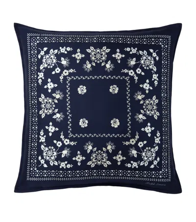 Ralph Lauren Home Silk Brynn Square Cushion Cover In Blue