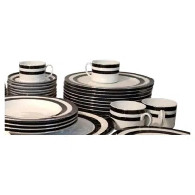 Pre-owned Ralph Lauren Home Spectator Black Dinnerware, Set Of 4 Place Settings