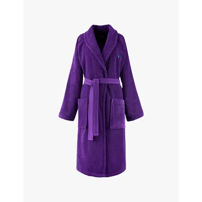 Ralph Lauren Logo-embroidered Relaxed-fit Cotton Bathrobe In Chalet Purple