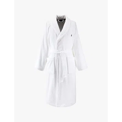 Polo Ralph Lauren Logo-embroidered Relaxed-fit Cotton Bathrobe In White