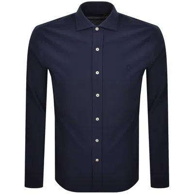 Ralph Lauren Honeycomb Textured Shirt Navy In Blue