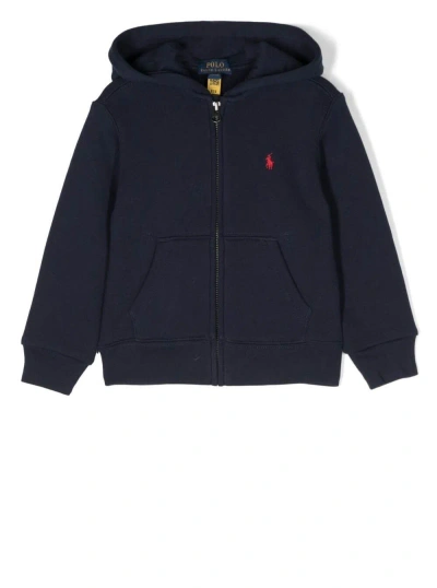 Ralph Lauren Kids' Hood-tops-knit In Blu