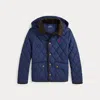 Polo Ralph Lauren Kids' Boy's Matte Quilted Collared Jacket In Newport Navy