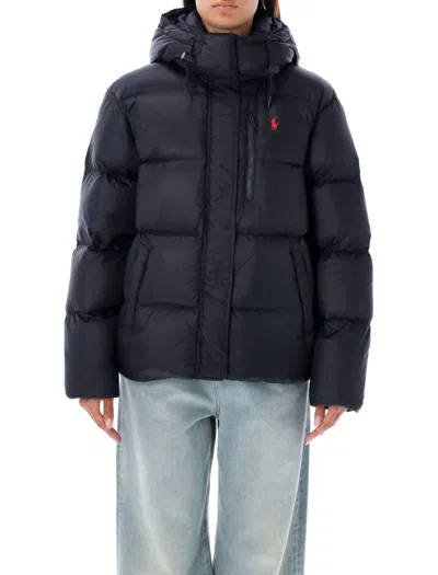 Ralph Lauren Hooded Down Jacket In Blue