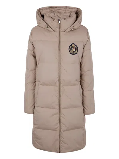 Ralph Lauren Hooded Padded Coat In Neutral