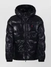 Ralph Lauren Hooded Quilted Puffer Jacket With Elastic Cuffs In Black
