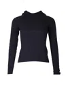 Polo Ralph Lauren Hooded Sweater In Navy Blue Wool In Blue