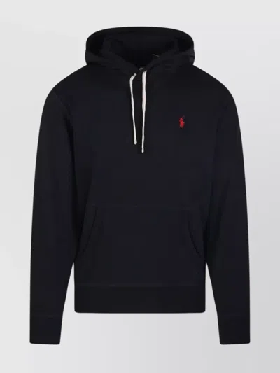 Ralph Lauren Hooded Sweatshirt Drawstring Hood In Black