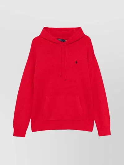 Ralph Lauren Hooded Sweatshirt Front Pocket In Red