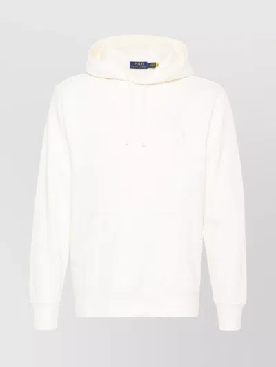 Ralph Lauren Hooded Sweatshirt With Drawstring And Pouch In White