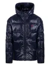 Ralph Lauren Hooded Quilted Puffer Jacket And Pocket In Blue