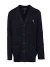 Polo Ralph Lauren Horse Motif Buttoned Cardigan In Blue