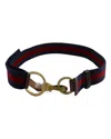 Polo Ralph Lauren Horsebit Strap Belt In Blue/red Nylon In Blue