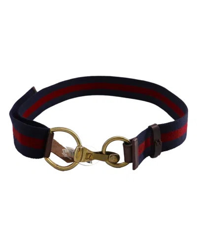 Polo Ralph Lauren Horsebit Strap Belt In Blue/red Nylon