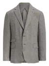 Ralph Lauren Houndstooth Single-breasted Blazer In Gray