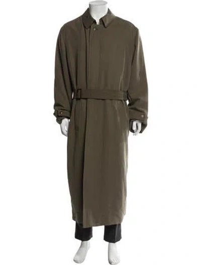 Pre-owned Ralph Lauren House Check Pattern Coat In Green
